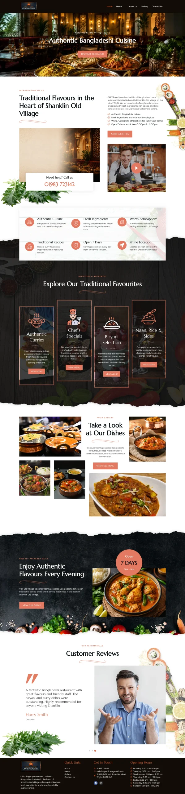 Restaurant website design for Old Village Spice UK by Rafiqul Islam