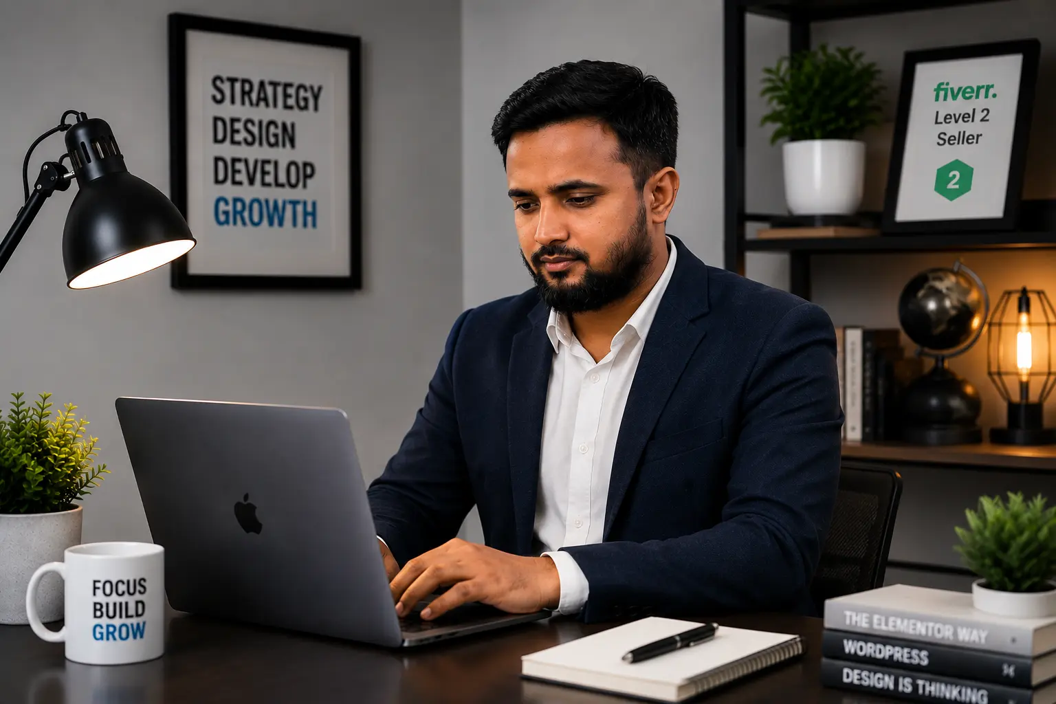 Rafiqul Islam working on website development projects as a Web Developer and Digital Growth Partner