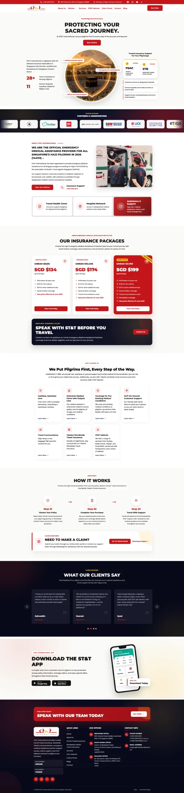 STNT International business website development project