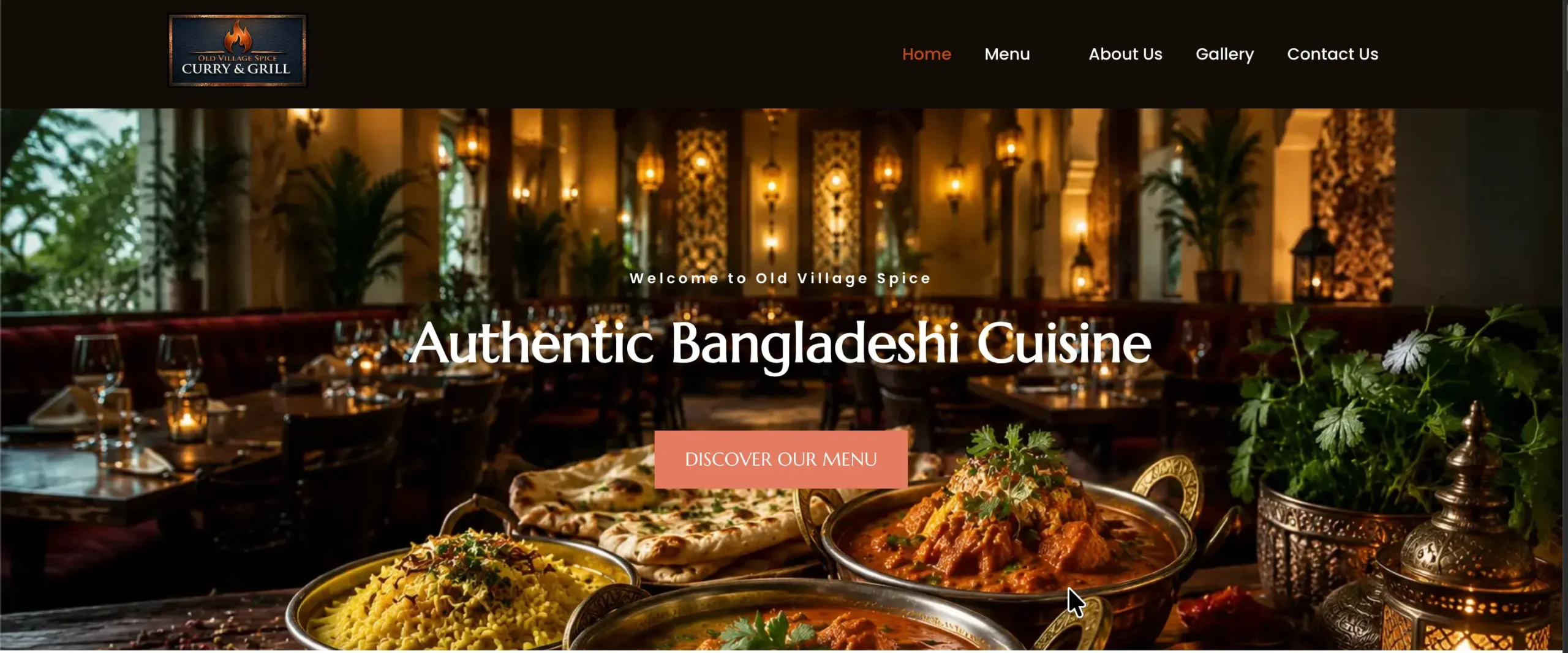 Restaurant website design for Old Village Spice UK by Rafiqul Islam