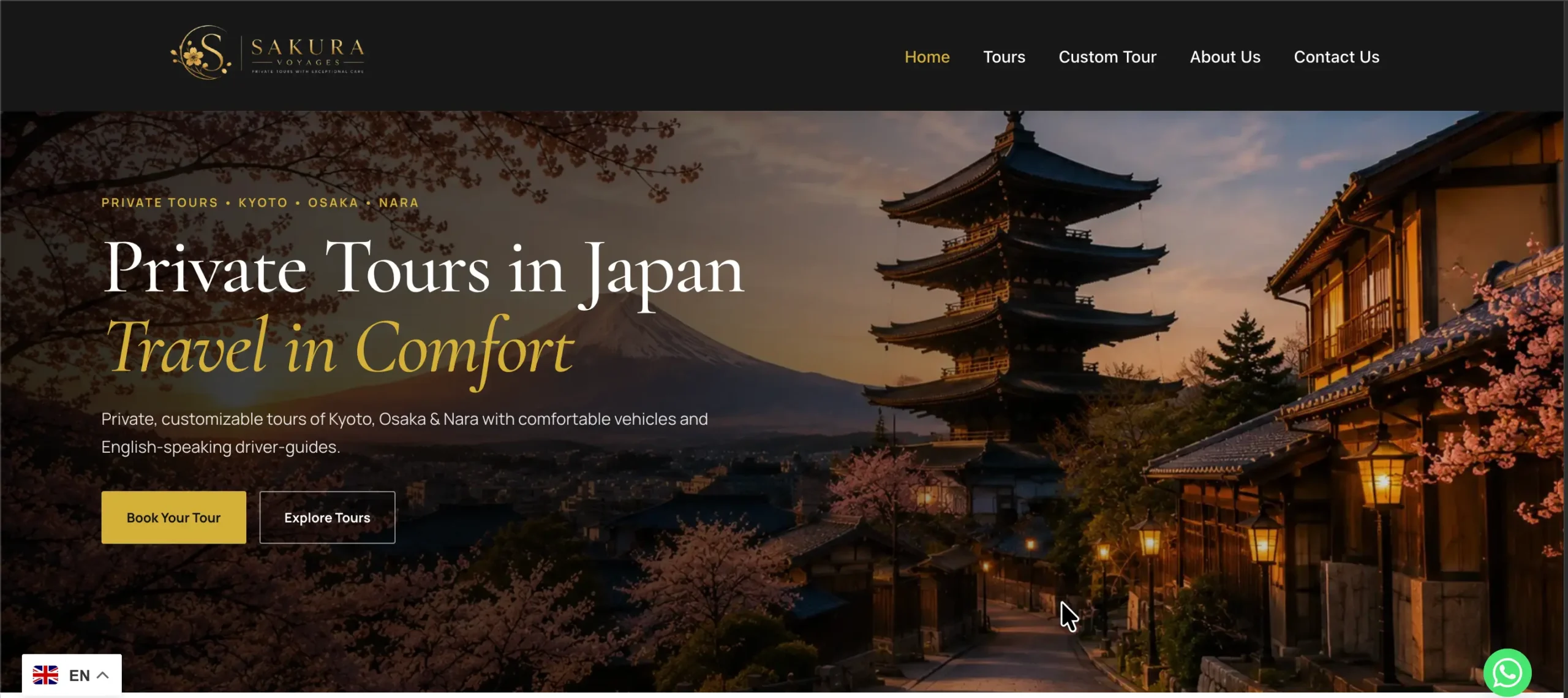 Private Japan tour website design for Sakura Voyages by Rafiqul Islam