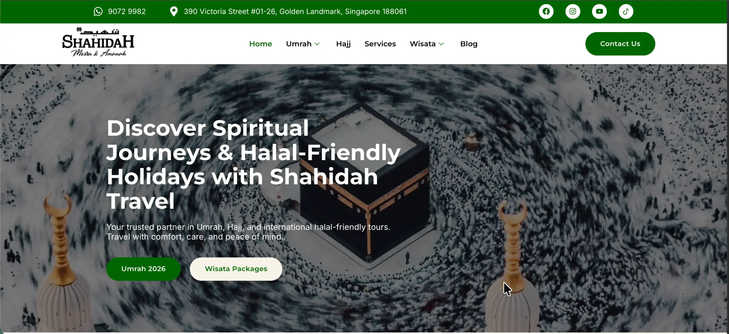Travel agency website design for Shahidah Travel by Rafiqul Islam